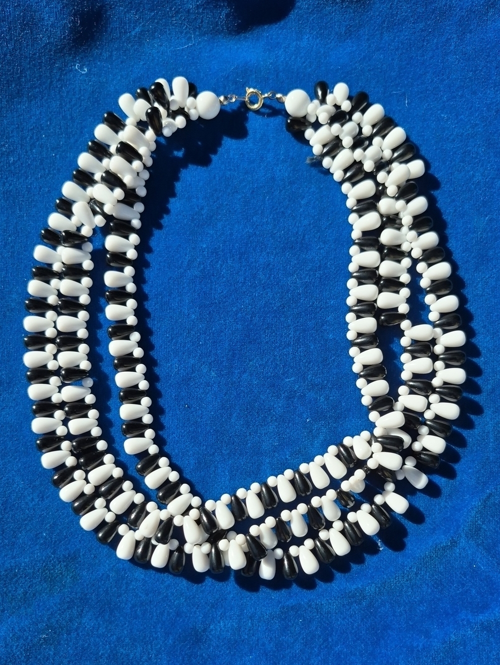 Black & White Beaded Statement Necklace